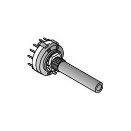 1 pcs : SR2611F-0206-38R0B-D8-N - Rotary Switches 2POLE 6POS RND SHAFT