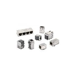 1 pcs : 7499111446 - Modular Connectors / Ethernet Connectors WE-RJ45 Intgtd XFMR 1X1 THT Tab Down EMI