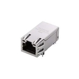1 pcs : TMJK071AWNL - Modular Connectors / Ethernet Connectors RJ45 ICM, 1G Base-T, 1x1, Long Body, Tab Up, 12 pin THT, T+CMC+Au