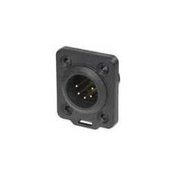 1 pcs : NC5MDX-TOP - XLR Connectors 5P M Panel Mnt Rcpt Nickel/Gold TOP
