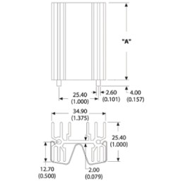 5 pcs - Heatsink, 5.8K/W, 25.4 x 34.9 x 50mm, PCB Through Hole