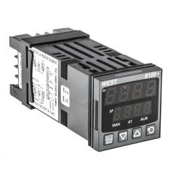 1 pcs - West Instruments P6100+ Panel Mount PID Temperature Controller, 48 x 48mm 1 Input, 2 Output Relay, 100 - 240 V