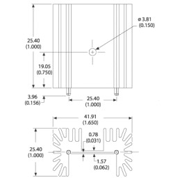 5 pcs - Heatsink, 5.6°C/W, 25.4 x 41.91 x 25.4mm