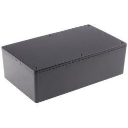 1 pcs - Hammond 1591 Series Black Flame Retardant ABS Enclosure, IP54, Black Lid, 193 x 112 x 56mm
