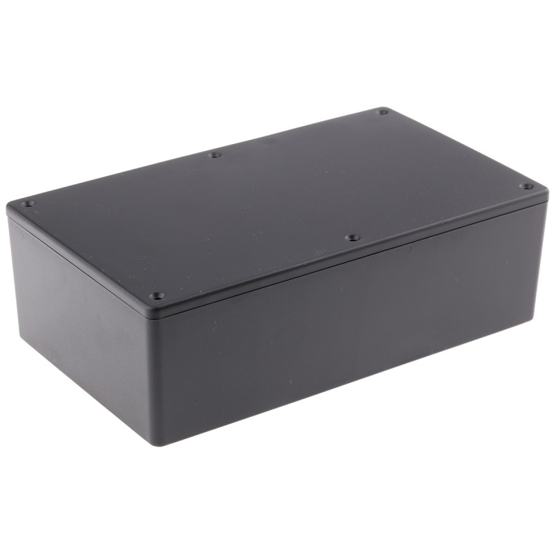 1 pcs - Hammond 1591 Series Black Flame Retardant ABS Enclosure, IP54, Black Lid, 193 x 112 x 56mm