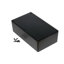 1 pcs - Hammond 1591 Series Black Flame Retardant ABS Enclosure, IP54, Black Lid, 193 x 112 x 56mm