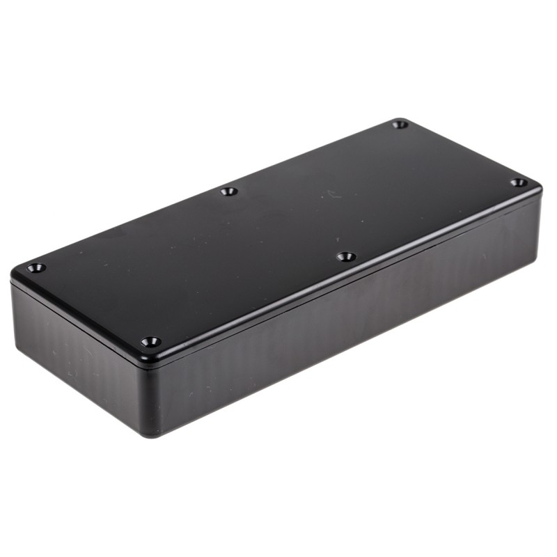 1 pcs - Hammond 1591 Series Black ABS Enclosure, IP54, Black Lid, 165 x 71 x 25mm
