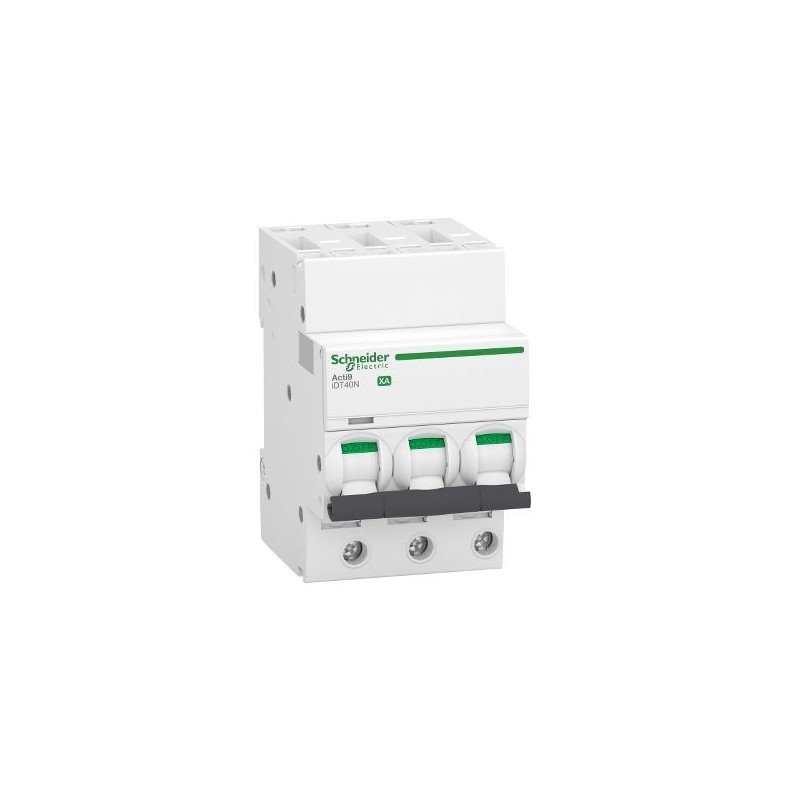 1 pcs - Schneider Electric Acti 9 Acti9 iDT40N XA MCB, 3P, 32A Curve C, 400V AC