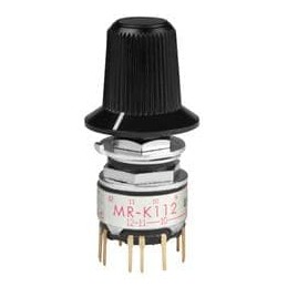 1 pcs : MRK112-BA - Rotary Switches LO PRO SHFT 2-12 POS BLACK TIPPED