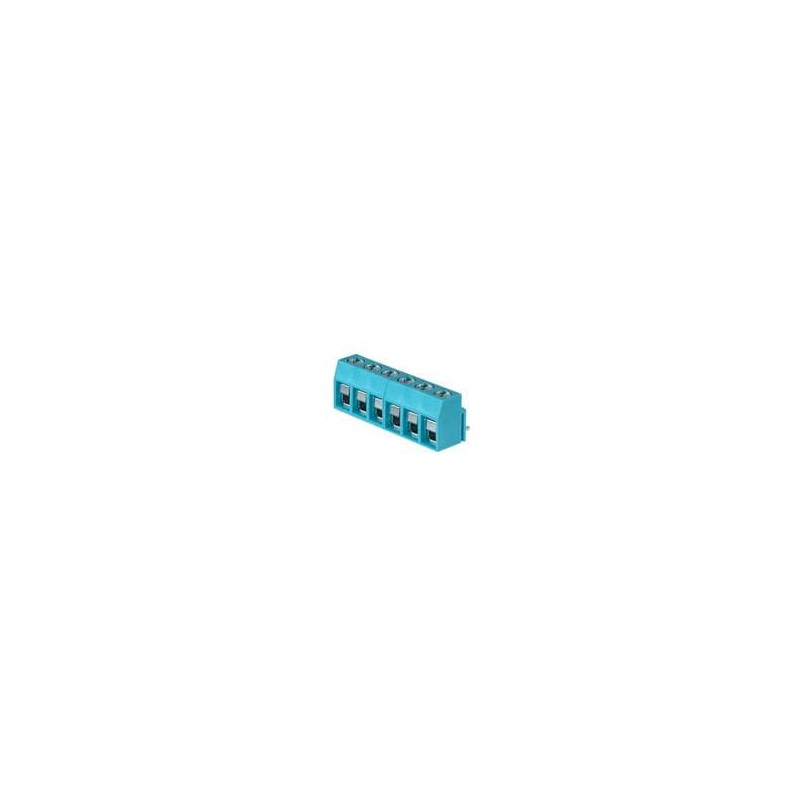 1 pcs : TB003V-500-P06BE - Fixed Terminal Blocks Terminal block, screw type, 5.00 , vertical, 6 poles, CUI Blue, Philip's head s