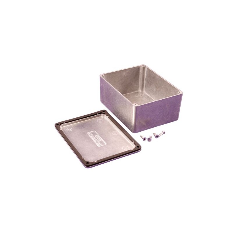1 pcs - Hammond 1550 Series Natural Die Cast Aluminium Enclosure, IP66, Natural Lid, 115 x 90 x 51mm