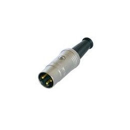1 pcs : NYS321G-U - Circular DIN Connectors 3P MALE PLUG - DIN 180 NCKL/GOLD, REAN
