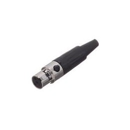 1 pcs : AG4F - XLR Connectors 4 Pole Mini XLR Cable Connectors G Type Female Stamped Contacts Nickel Finish