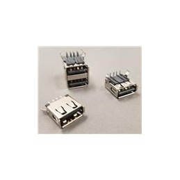 1 pcs : SS-52100-003 - USB Connectors USB2.0 Stacked R Ang Recpt Type A solder