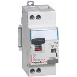 1 pcs - Legrand RCD Switch, 20A Current Rating, 1P+N Poles, 30mA Trip Sensitivity, Type C, DX Range