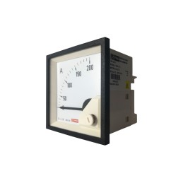 1 pcs - RS PRO Analogue Panel Ammeter 200 (Scle) A, 200/5 (CT) A, 5 (Input) A AC, 68mm x 68mm, 1 % Moving Iron