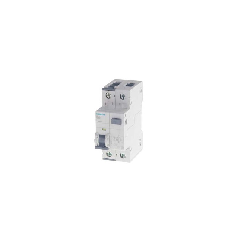 1 pcs - Siemens RCBO, 10A Current Rating, 2P Poles, 30mA Trip Sensitivity, Sentron Range