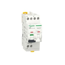 1 pcs - Schneider Electric RCBO, 25A Current Rating, 1P+N Poles, 30mA Trip Sensitivity, Type C, Acti9 Range