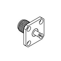 1 pcs : R125512000 - RF Connectors / Coaxial Connectors SMA / SQUARE FLANGE JACK RECEPTACLE WITH SHOULDER CONTACT