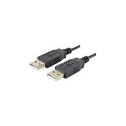 1 pcs : CBL-UA-UA-1 - USB Cables / IEEE 1394 Cables USB Cable, Type A Plug to Type A Plug, USB 2.0, 28 AWG, 1 m, Black, PVC