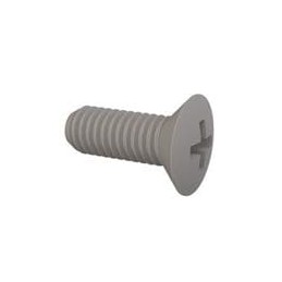 1 pcs : 50M025045I020 - Screws & Fasteners 90 Phillips CSK Screw, M2.5 X .45 Thread, 20mm Lg, Flat, Natural, Nylon