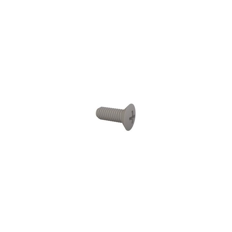 1 pcs : 50M025045I020 - Screws & Fasteners 90 Phillips CSK Screw, M2.5 X .45 Thread, 20mm Lg, Flat, Natural, Nylon