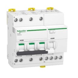 1 pcs - Schneider Electric RCBO, 25A Current Rating, 3P+N Poles, 30mA Trip Sensitivity, Type C, Acti9 Range