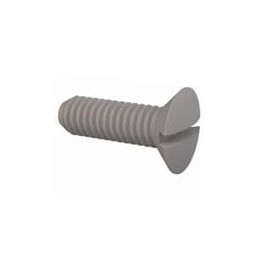 1 pcs : 50M025045L008 - Screws & Fasteners 90 Slotted CSK Screw, M2.5 X .45 Thread, 8mm Lg, Oval, Natural, Nylon