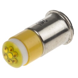 1 pcs - RS PRO Yellow LED Indicator Lamp, 24V dc, Midget Flange Base, 6mm Diameter, 45mcd