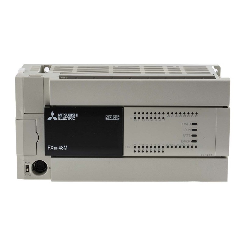 1 pcs - Mitsubishi FX3U Series Logic Module, 100 - 240 V ac Supply, Relay Output, 24-Input, Sink, Source Input