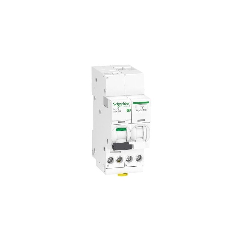 1 pcs - Schneider Electric RCBO, 16A Current Rating, 1P+N Poles, 30mA Trip Sensitivity, Type C, Acti9 Range
