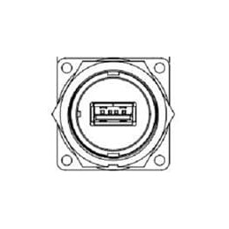 1 pcs : DCP-USBAB-HD - USB Connectors Pnl Mnt USB A to PCB Header Bayonet