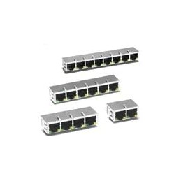 1 pcs : J8064D628ANL - Modular Connectors / Ethernet Connectors 1X2 TAB DOWN 4-CORE