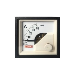 1 pcs - RS PRO Analogue Panel Ammeter 80 (Input)A AC, 45mm x 45mm, 1 % Moving Iron
