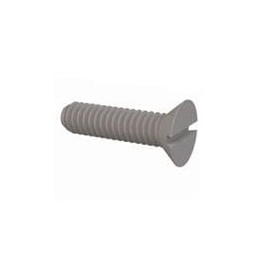 1 pcs : 022520A100 - Screws & Fasteners 82 Slotted CSK Screw, 1/4-20 Thread, 1 Lg, Flat,Natural,Nylon