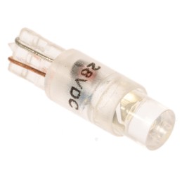 1 pcs - RS PRO White LED Indicator Lamp, 28V dc, Wedge Base, 5.75mm Diameter, 900mcd