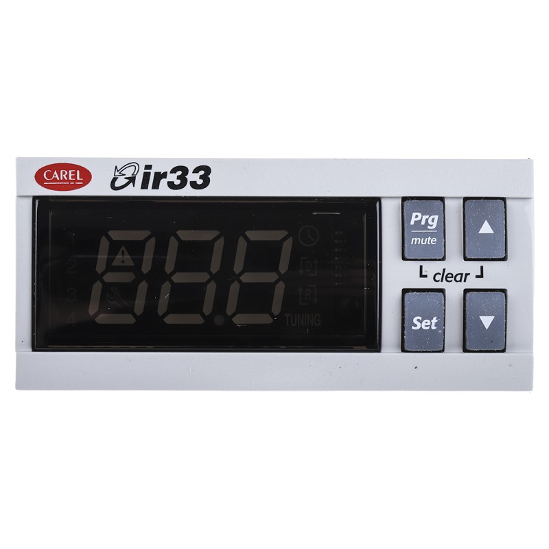 1 pcs - Carel IR33 Panel Mount PID Temperature Controller, 76.2 x 34.2mm, 2 Output Relay, 24 V ac/dc Supply Voltage