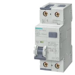 1 pcs - Siemens RCBO, 10A Current Rating, 2P Poles, 10mA Trip Sensitivity, Type A, SENTRON Range