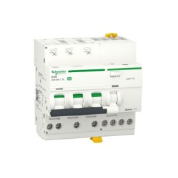 1 pcs - Schneider Electric RCBO, 16A Current Rating, 3P+N Poles, 300mA Trip Sensitivity, Type C, Acti9 Range