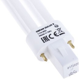 1 pcs - G23 DULUX Quad Tube Shape CFL Bulb, 11 W, 3000K, Warm White Colour Tone