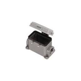 1 pcs : T1460100216-000 - Heavy Duty Power Connectors Hood 9MM L 54MM H PG2x16 Side Entry