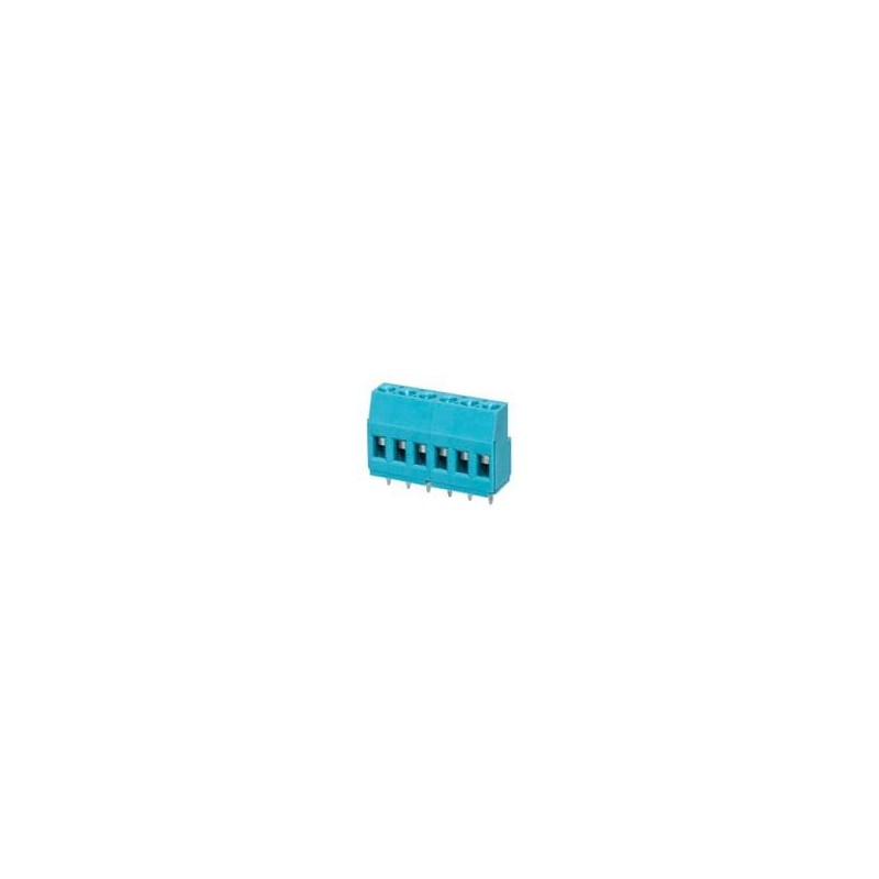 1 pcs : TB009-508-06BE - Fixed Terminal Blocks Terminal block, screw type, 5.08 , horizontal, 6 poles, CUI Blue, slotted screw, 