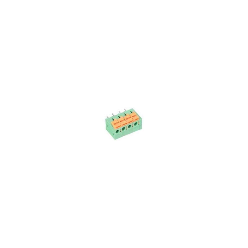1 pcs : 20020302-H041B01LF - Fixed Terminal Blocks HA - 5.08 - 4P Screwless , Green body @ MARK 90D