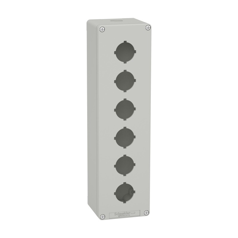 1 pcs - Schneider Electric Grey Die Cast Aluminium XAPD Empty Control Station - 6 Hole 30mm Diameter