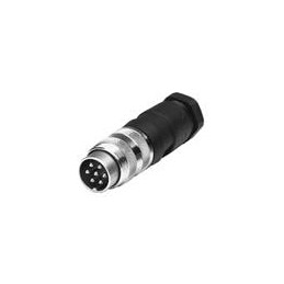 1 pcs : T 3260 002 - Circular DIN Connectors STRAIGHT MALE 3P 6-8MM SLVR PLT