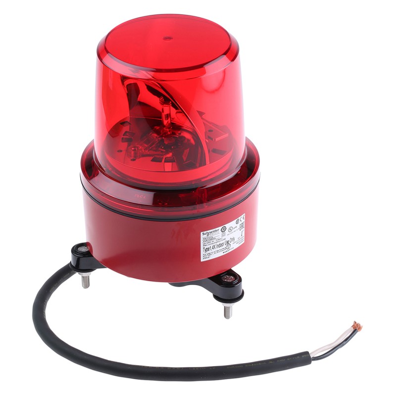1 pcs - Schneider Electric Harmony XVR Series Red Rotating Beacon, 230 V ac, Screw Mount, LED Bulb, IP42