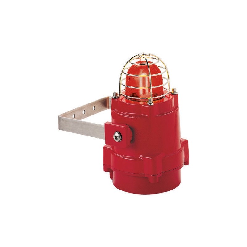 1 pcs - e2s BExBG15 Series Red Strobe Beacon, 230 V ac, Surface Mount, Xenon Bulb, IP67