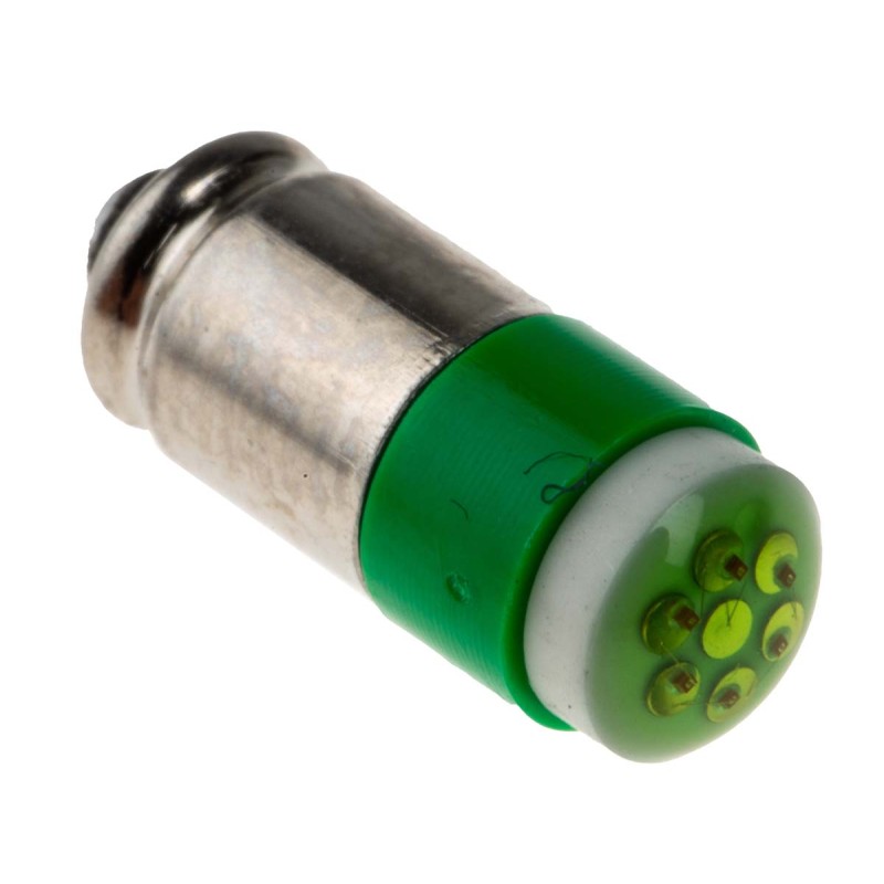 1 pcs - RS PRO Green LED Indicator Lamp, 28V dc, Midget Groove Base, 6mm Diameter, 35mcd