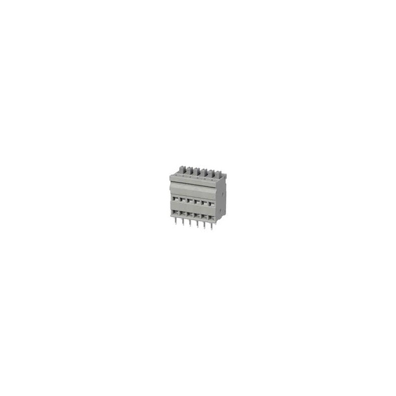1 pcs : TBL009V-254-06GY-2GY - Fixed Terminal Blocks Terminal block, screwless, 2.54, Vertical, 6, Gray w Gray Button