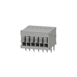 1 pcs : TBL009-254-06GY-2GY - Fixed Terminal Blocks Terminal block, screwless, 2.54, Horizontal, 6, Gray w Gray Button